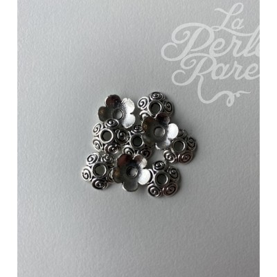 Cache-perle type fleur 5 pétales spirale 6 mm